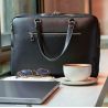 Sacoche en simili cuir avec bandoulière compatible ordinateur 16 pouces