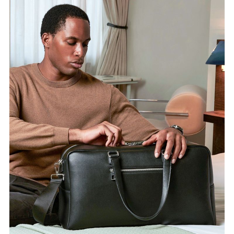 Sac de voyage en simili cuir avec bandoulière réglable, 25 litres