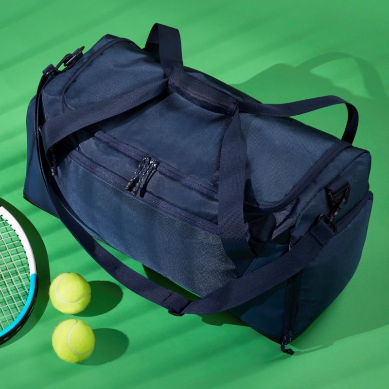 Sac de sport en polyester recyclé 900D, poches raquette et chaussures