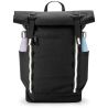 Sac à dos en polyester déperlant 300D fermeture à enroulement, bandes réfléchissantes