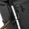 Sac à dos en polyester déperlant 300D fermeture à enroulement, bandes réfléchissantes