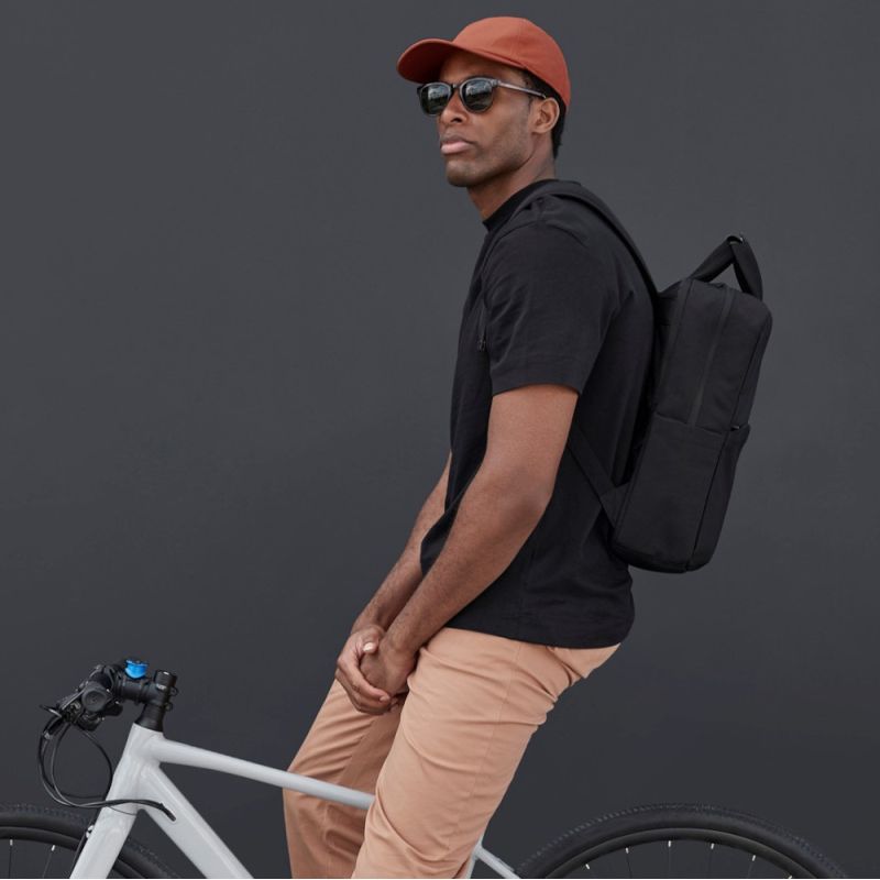 Sac à dos pour ordinateur portable en polyester recyclé déperlant, 16 litres