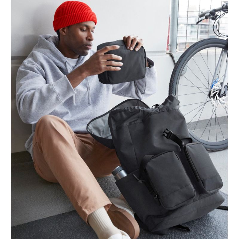 Sac à dos imperméable pour ordinateur portable en polyester recyclé, 21 litres