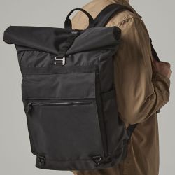 Sac à dos pour ordinateur en polyester recyclé, fermeture par enroulement, 22 litres