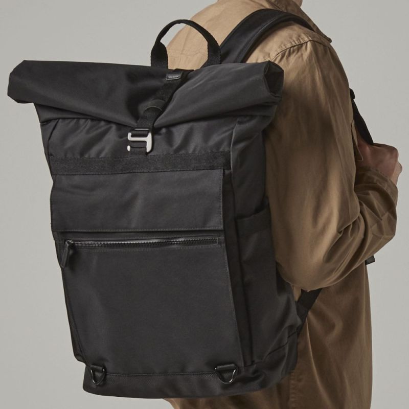Sac à dos pour ordinateur en polyester recyclé, fermeture par enroulement, 22 litres