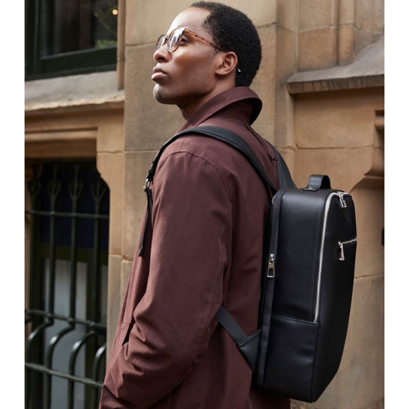 Sac à dos en simili cuir avec compartiment pour ordinateur portable, 10 litres