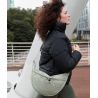 Sac à bandoulière en polyester recyclé, ouverture zippée à double sens