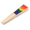 Éventail avec armature en bois et tissu multicolore