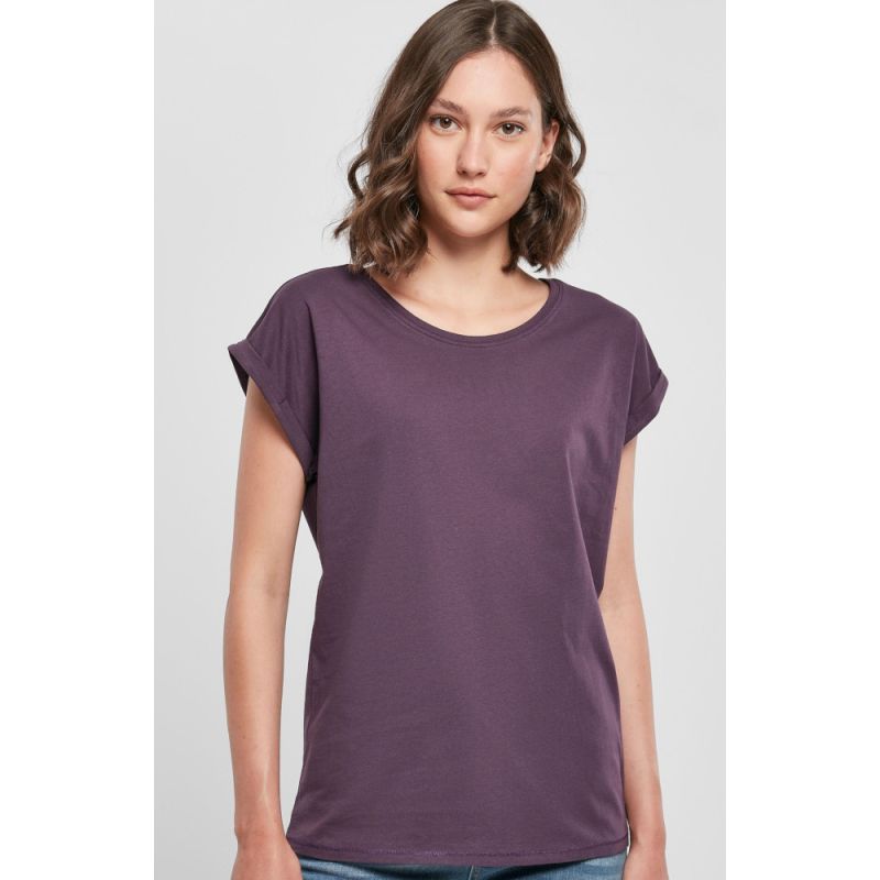 Tee-shirt femme coton léger coupe longue, manches courtes, 140 g/m²