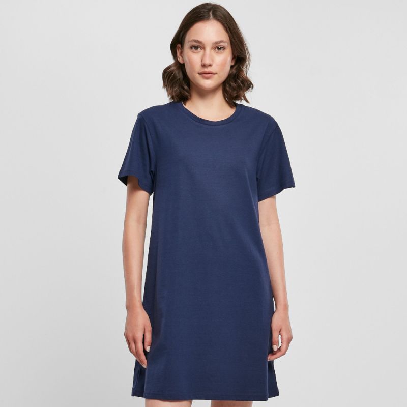 Robe en coton, look sportif et féminin, col ras du cou fin, coupe trapèze, 140 g/m²
