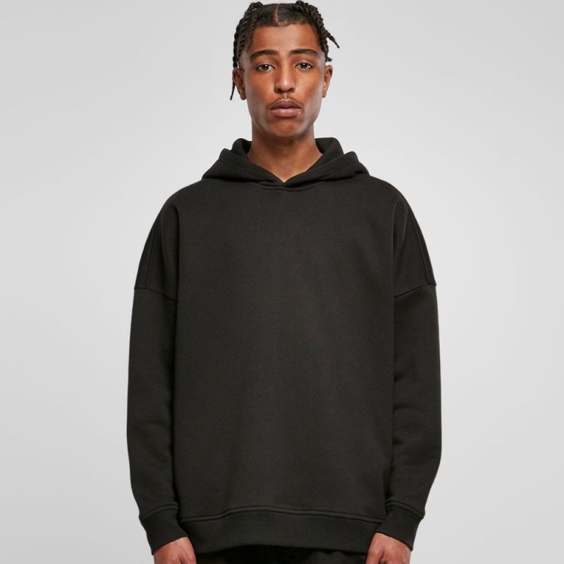 Sweat à capuche oversize très ample, capuche avec col croisé, sans poche, 300 g/m²
