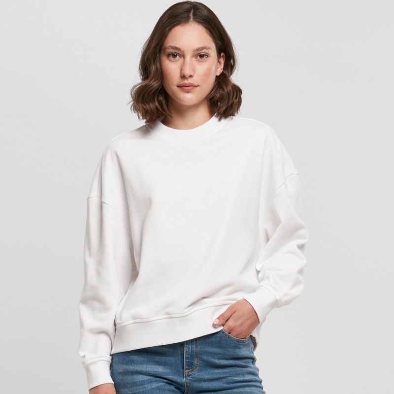 Sweat col rond femme oversize épaules tombantes NO LABEL, 300 g/m²