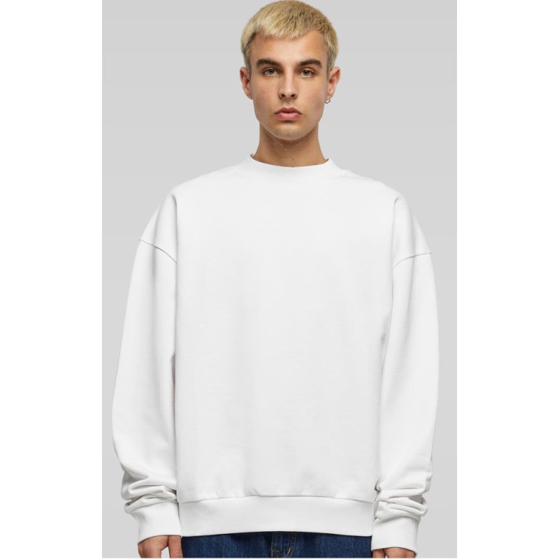 Sweat col rond lourd en coton épais, coupe urbaine, épaules tombantes, 440 g/m²