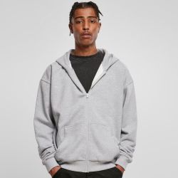 Sweat zippé à capuche très lourd en coton, capuche classique sans cordon, 460 g/m²