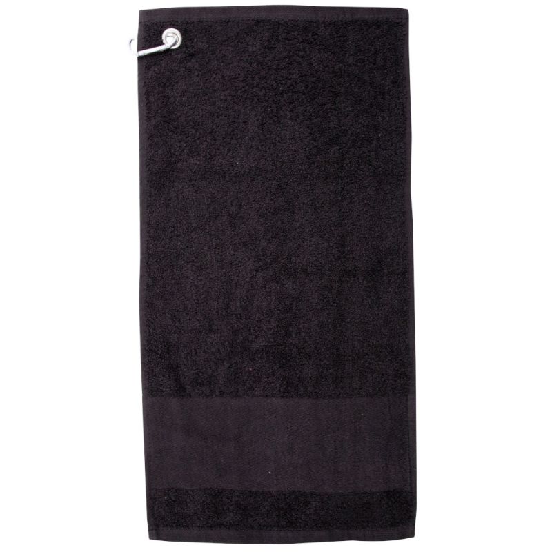 Serviette de golf en coton avec bordure imprimable, 550 g/m²