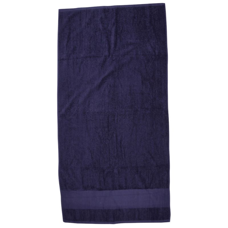 Serviette de bain en coton avec bordure imprimable, format 70 x 140 cm, 550 g/m²