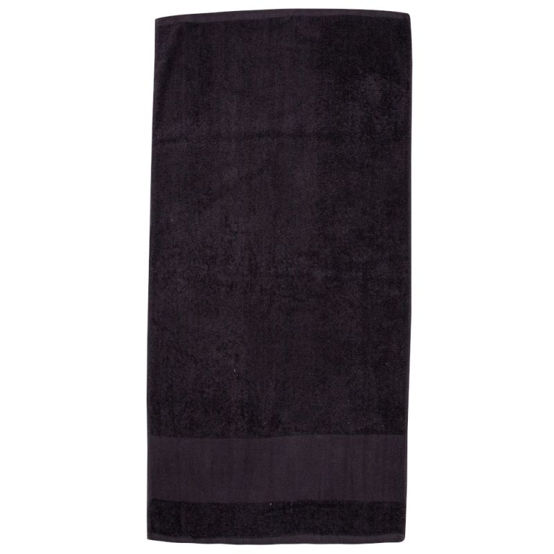 Serviette de bain en coton avec bordure imprimable, format 70 x 140 cm, 550 g/m²