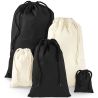 Petit sac de rangement en coton, fermeture à double cordon, 200 g/m²