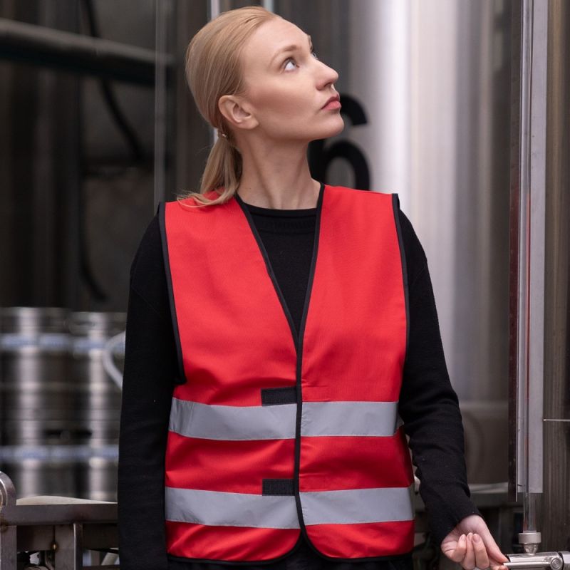 Gilet de sécurité fonctionnel hi-vis en polyester avec bandes réfléchissantes, 120 g/m²