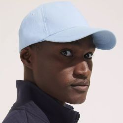 Casquette 5 panneaux en coton brossé léger, visière préformée, scratch, 180 g/m²