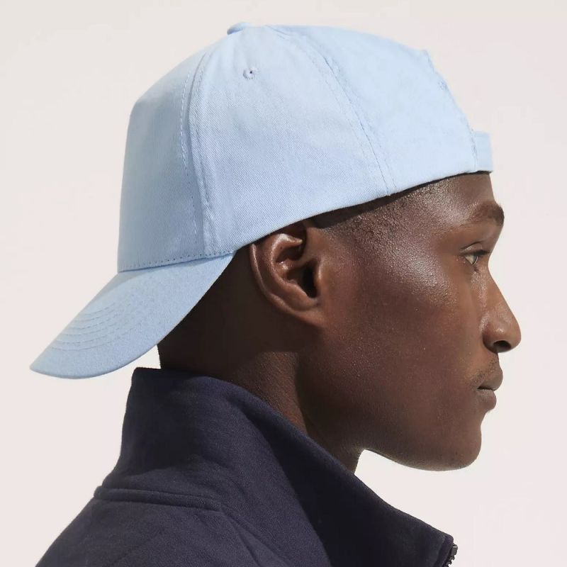 Casquette 5 panneaux en coton brossé léger, visière préformée, scratch, 180 g/m²