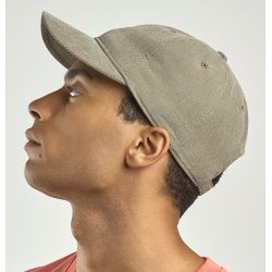 Casquette 6 panneaux aspect velours cotelé très fin, visière précourbée mid-visor, 215 g/m²