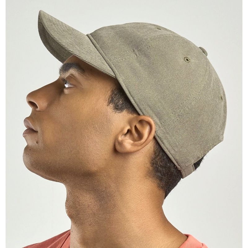 Casquette 6 panneaux aspect velours cotelé très fin, visière précourbée mid-visor, 215 g/m²