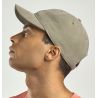 Casquette 6 panneaux aspect velours cotelé très fin, visière précourbée mid-visor, 215 g/m²