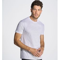 Tee-shirt col rond coupe droite manches courtes en coton pré-rétréci, 170 g/m²