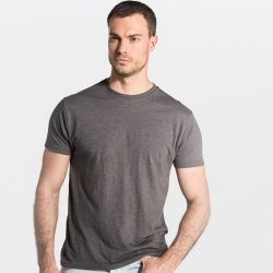 Tee-shirt col rond coupe droite manches courtes en coton pré-rétréci, 155 g/m²