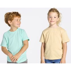 T-shirt enfant col rond coupe droite manches courtes en coton pré-rétréci, 155 g/m²