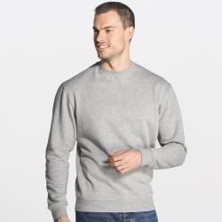 Sweat set in col rond double piqûre et bords côtes en polycoton, 275 g/m²