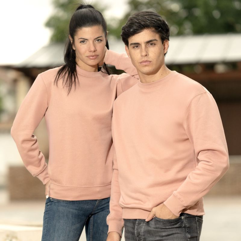 Sweat unisexe col rond, intérieur gratté, en polyester et coton, 290 g/m²