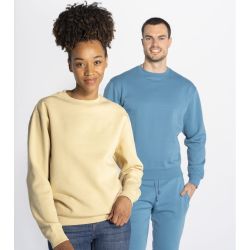 Sweat unisexe col rond, intérieur gratté, en polyester et coton, 290 g/m²