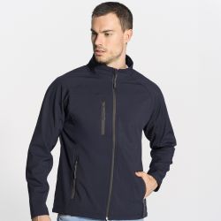Veste softshell homme zippée 3 couches, doublure polaire avec stoppers, 300 g/m²