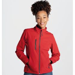 Veste softshell femme zippée 3 couches, doublure polaire avec stoppers, 300 g/m²