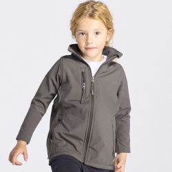Veste softshell enfant 3 couches, membrane respirante, intérieur en micropolaire, 300 g/m²