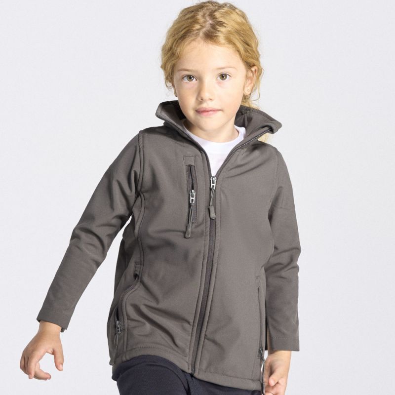 Veste softshell enfant 3 couches, membrane respirante, intérieur en micropolaire, 300 g/m²