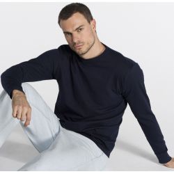 Tee-shirt manches longues en coton pré-rétréci, coupe droite, 170 g/m²