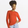 Tee-shirt femme manches longues en coton pré-rétréci, coupe droite, 170 g/m²
