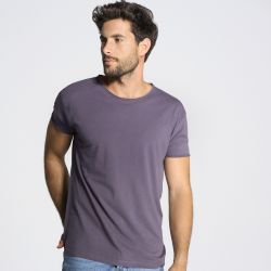 T-shirt style urbain en coton doux, col et manches bruts sans finition, 120 g/m²