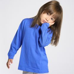 T-shirt enfant manches longues en coton ringspun, 160 g/m²