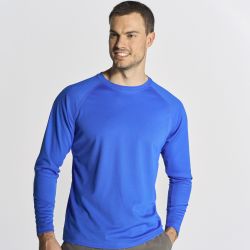 Tee-shirt de sport manches longues manches raglan en polyester, 130 g/m²