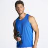 Débardeur de sport homme en polyester dos nageur, coupe droite, 130 g/m²