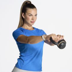 Tee-shirt de sport femme col rond manches raglan, 130 g/m²