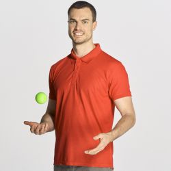 Polo de sport homme maille piquée, boutons ton sur ton, en polyester, 155 g/m²