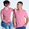 Polo homme maille piquée, coupe droite, boutons ton sur ton, en coton, 200 g/m²