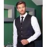 Gilet pour homme de service raffiné avec coupe ajustée et pinces, 215 g/m²