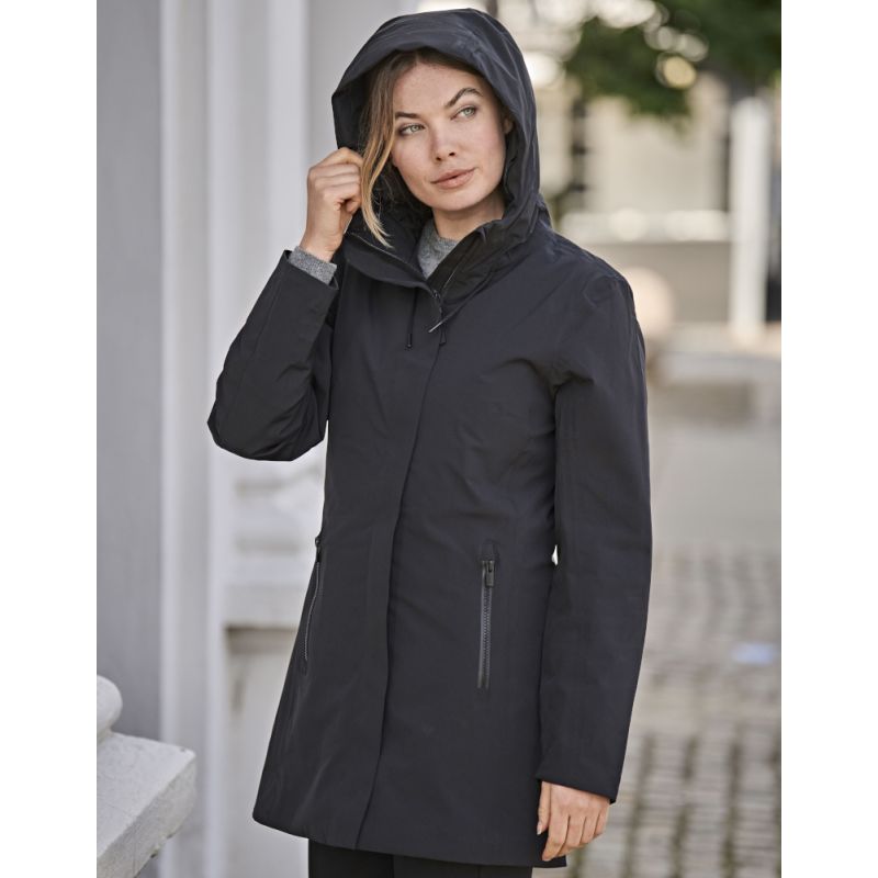 Parka femme mi-longue toutes saisons moderne et sportive, 260 g/m²