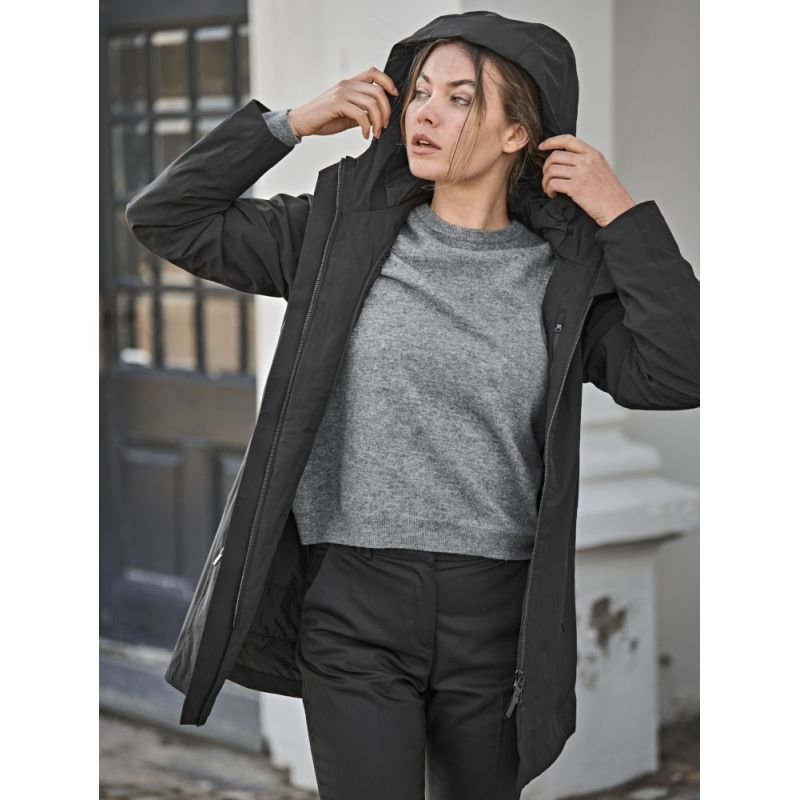 Parka femme mi-longue toutes saisons moderne et sportive, 260 g/m²